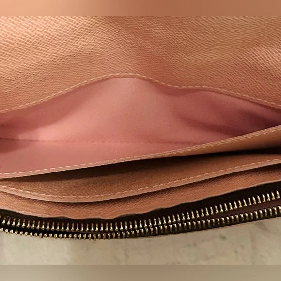 SOLD! ❌ Louis Vuitton Brown Damier Caissa Wallet With Pink Interior & Dust Bag - Picture 7 of 16